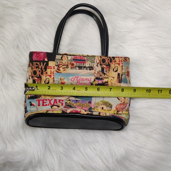 Vintage Bueno 8.5" x 6.5" Retro Style Sequin Mini Shoulder Bag Purse US Cities - Picture 10 of 11